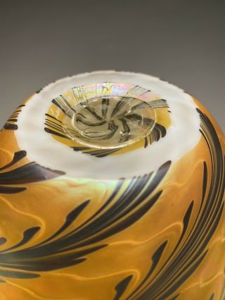 Lundberg Studios 2004 Gold Iridescent Art Glass Vase 6