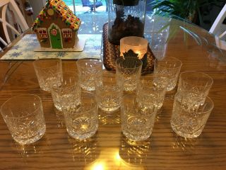 12 Vintage Waterford Crystal Lismore Tumblers 8 Oz Old Fashioned Scotch 3 3/8 "