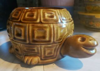 Vintage Mccoy Happy Turtle Planter 740 Usa Pottery 8.  5 " L X 6 " W
