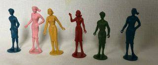 Vintage Doll House Figures,  Hong Kong,  Unbranded,  3.  5 Inch,  6 Total