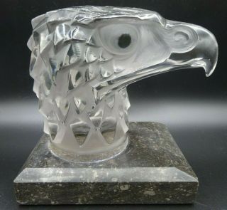 Rene Lalique Crystal Eagle Head Car Mascot.  Tete D 