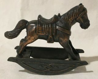 Vintage Dollhouse Miniatures Metal Rocking Horse By Durham