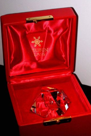 In Red Box Steuben Art Glass Diamond Teardrop Crystal Ornament Paperweight