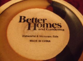 2 Better Homes and Gardens Bazaar Brown Tan Stripe Stoneware Coffee Mugs 3
