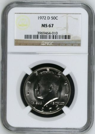 1972 - D Kennedy Half Dollar Ms 67 Ngc