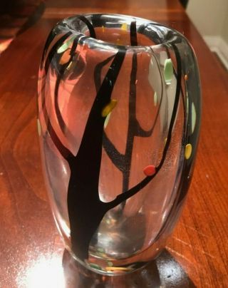 Mid - Century Autumn Glass Vase By Vicke Lindstrand For Kosta