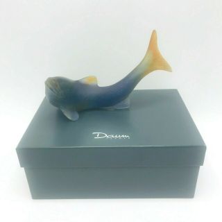 Signed Daum Nancy Art Glass Diving Fish Pate De Verre Sculpture Poisson Nageant