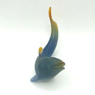 Signed Daum Nancy Art Glass Diving Fish Pate de Verre Sculpture Poisson Nageant 3