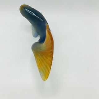 Signed Daum Nancy Art Glass Diving Fish Pate de Verre Sculpture Poisson Nageant 5
