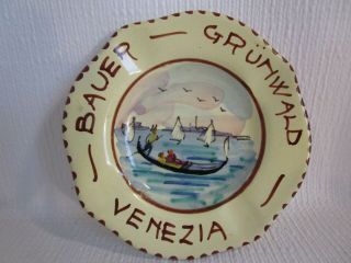 Bauer Grunwald Venezia Ashtray Guerrieri Murano Italy Pottery Change / Ash Tray