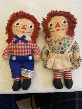 Raggedy Ann And Andy Plush Dolls Made By Knickerbocker Toys