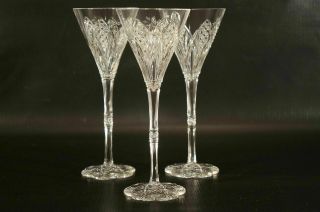 Set Of 3 Vintage Baccarat French Crystal Elbeuf Baccarat Shot Glasses.