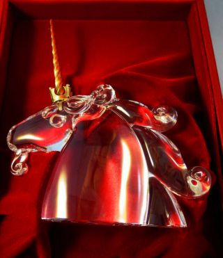 in RED BOX STEUBEN Glass UNICORN 18K GOLD HORN JAMES HOUSTON rainbow horse 3