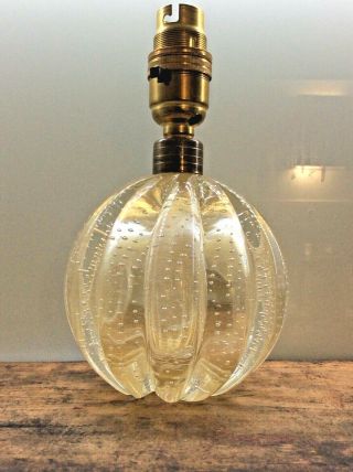 Vintage Murano Archimede Seguso Gold Clear Art Glass Bullicante Mcm Italian Lamp