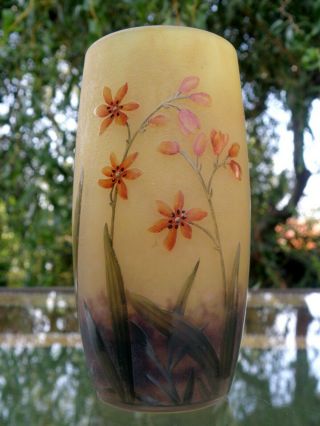 Daum Nancy Art Nouveau Splendid Cameo Vase Flowers