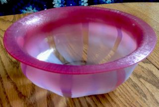 Lct Tiffany Favrile Spectacular Pink Bowl 7 Inch Diameter.