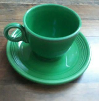 Vintage Fiesta Light Green Teacup & Saucer Set