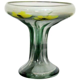 Vintage L.  C.  Tiffany Favril Paperweight Glass Vase Table Yellow Blossoms