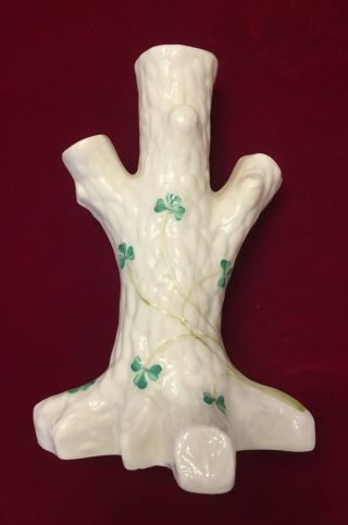 Belleek Porcelain Shamrock Tree Trunk Bud Vase - made in Ireland 2