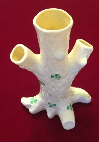 Belleek Porcelain Shamrock Tree Trunk Bud Vase - made in Ireland 3