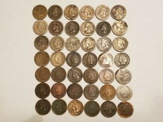 1859 1860 1861 1863 1864 1865 1874 1875 1879 Indian Cents - Better Dates (e536)