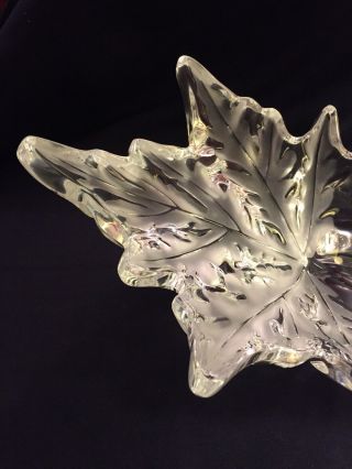 Lalique Paris Champs - Elysees Crystal Stunning Oak Leaf Centerpiece Bowl 18 
