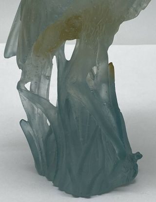 Daum Great Heron Glass Sculpture Signed Daum On Bottom - 9 - 3/4” Tall 2