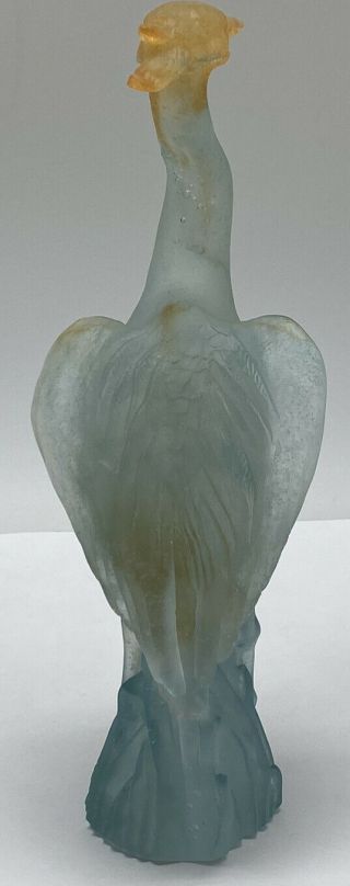 Daum Great Heron Glass Sculpture Signed Daum On Bottom - 9 - 3/4” Tall 4