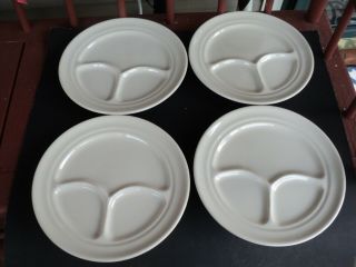 Set Of 4 Vintage Buffalo China Lune Ware Restaurant 3 Section Grill Plate