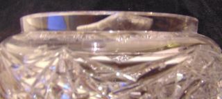 LARGE Signed HAWKES ABP Brilliant Cut Glass Crystal Dresser Powder Box Hobstars 6
