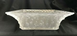 Lalique Roses Crystal Square Centerpiece Bowl France
