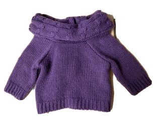 Purple Sweater For 18 " American Girl Doll