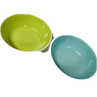Taylor Smith Taylor Chateau Buffet 2 Cereal Bowls Aqua - Green Inside / White