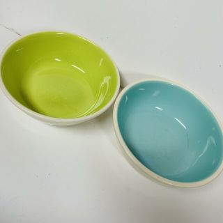 Taylor Smith Taylor Chateau Buffet 2 Cereal Bowls Aqua - Green Inside / White 2