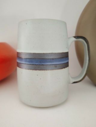Otagiri Japan Horizon Stoneware Tankard Grand Mug ✿ Cobalt Gray Brown ✿ Exc Rare