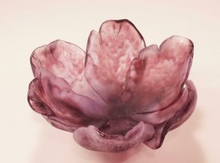 Daum Coupelle Petit Modele Tulipe Purple Pate De Verre Glass Tulip Flower Bowl