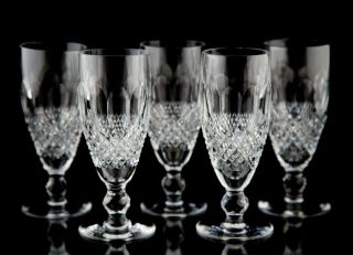 Waterford Colleen Fluted Champagne Glasses Set 5 Vintage Elegant Crystal Ireland