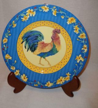 Fitz And Floyd Classic Choices Rooster Plate Coq Du Village Salad Plate 9 1/4