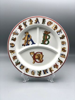Vintage Tiffany Co.  Alphabet Bears Plate - Porcelain Children’s Divided Plate