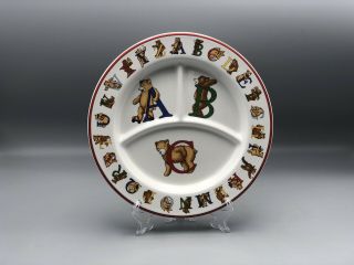Vintage Tiffany Co.  Alphabet Bears Plate - Porcelain Children’s Divided Plate 2