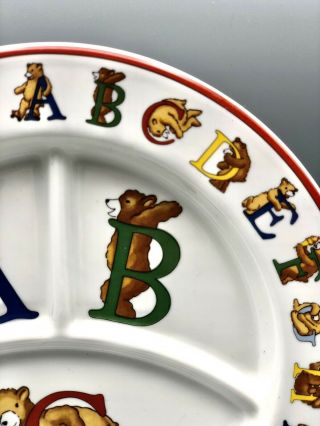 Vintage Tiffany Co.  Alphabet Bears Plate - Porcelain Children’s Divided Plate 3
