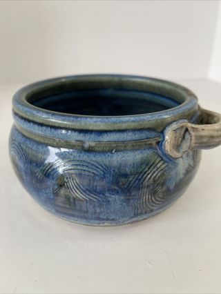 Blue And Green Hand Thrown Studio Pottery MUG Soup Bowl Cup 3