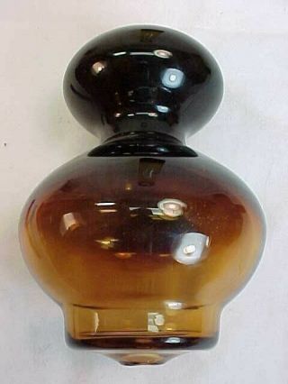 Vintage Greenwich Flint - Craft By Tom Connally Blown Glass Decanter Amber 16 1/2 