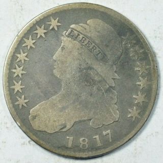 1817 Capped Bust Half Dollar Philadelphia 50 Cents Silver Good G
