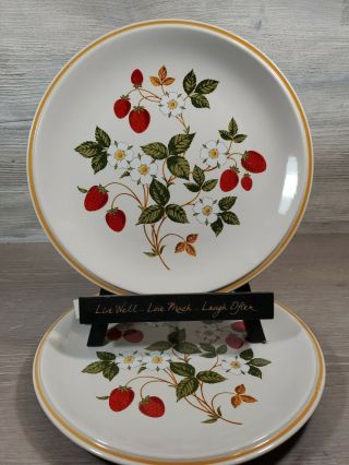 2 Vintage Sheffield Strawberries N Cream Dinner Plates Stoneware Japan White 11 "