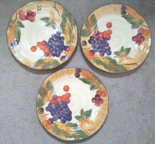 Certified International Tuscany Dinner Plate 11” Pamela Gladding Set Of 3 Plates