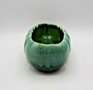 Vintage Studio Art Pottery Green Oval Planter Vase Pot Drip Glaze 3