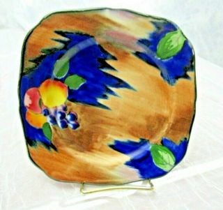 Vintage H & K Tunstall Hand - Painted Small Dish 6 - 1/4 " Intense Colors Fruit - Exc