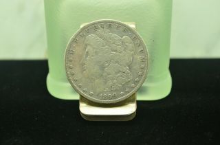 1899 Morgan Silver Dollar On Sterling Silver Money Clip W/ Turquoise Bear