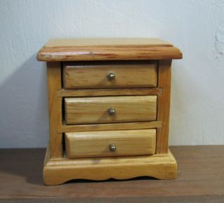 Dollhouse Miniatures,  Bedside Cabinet/chest Of Drawers,  1/12th Scale